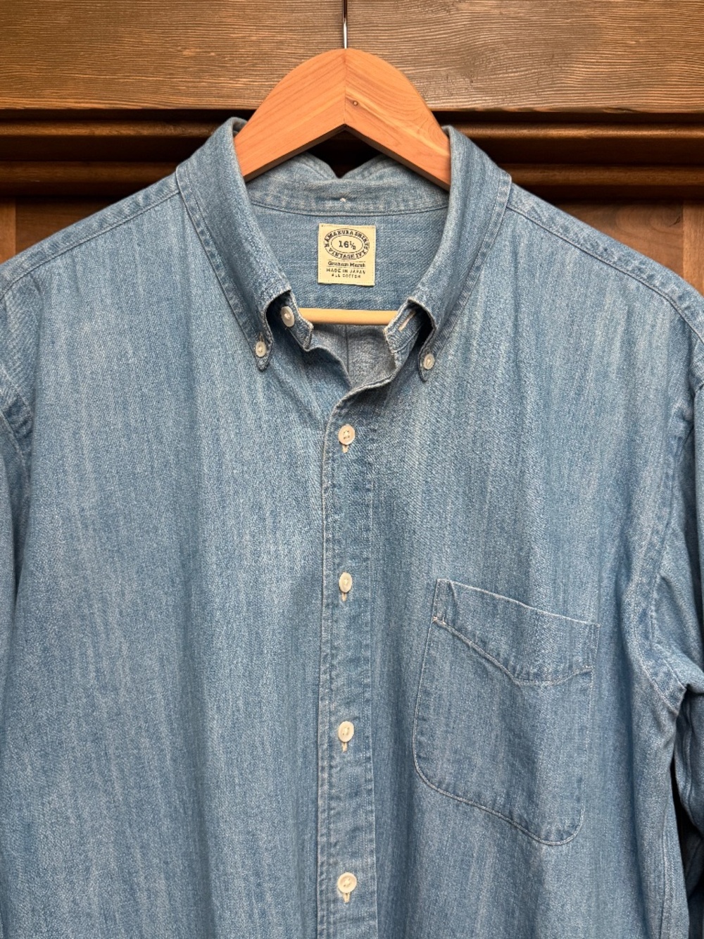 Kamakura Shirts Vintage Ivy 7oz Japanese Denim Button Down Large 16.5